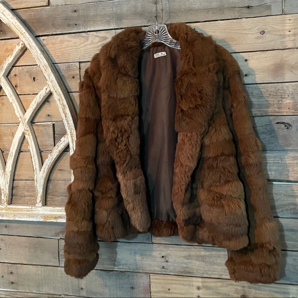 Chocolate Rabbit Fur Coat